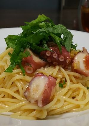 タコと梅しその冷製パスタ-レシピのメイン写真
