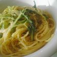 明太子orたらこパスタに水菜