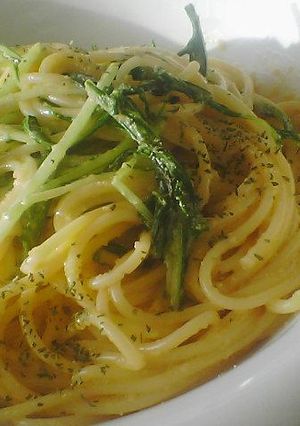明太子orたらこパスタに水菜-レシピのメイン写真