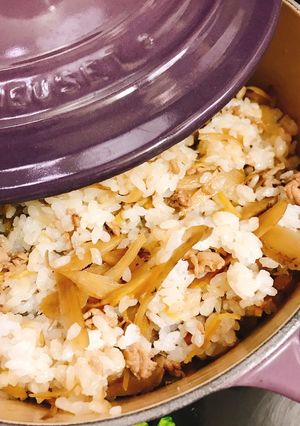 簡単　混ぜ込み 豚ゴボウご飯-レシピのメイン写真