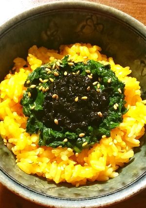 卵かけご飯　モロヘイヤと海苔-レシピのメイン写真