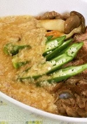 ビーフステーキとろろ丼-レシピのメイン写真