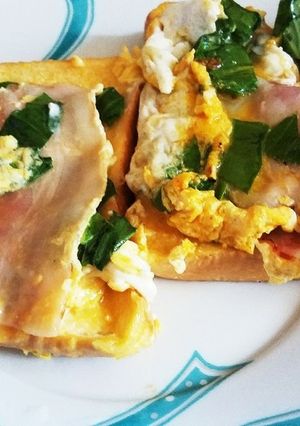 朝食に♪卵ベーコン青梗菜トースト-レシピのメイン写真
