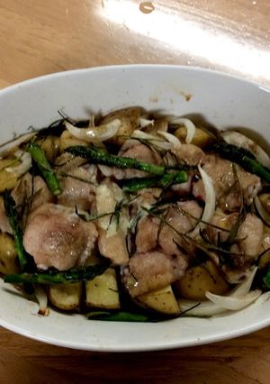 新ジャガと鳥の手羽先焼き-レシピのメイン写真