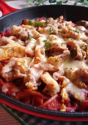 お手軽☆フライパンで作るトマトグラタン-レシピのメイン写真