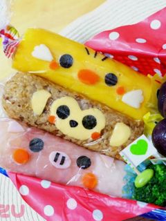 キャラ弁!動物のスティックおにぎり-レシピのメイン写真