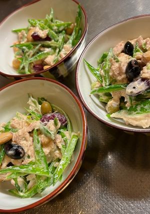 絹さやとサラダ豆のツナマヨネーズ-レシピのメイン写真
