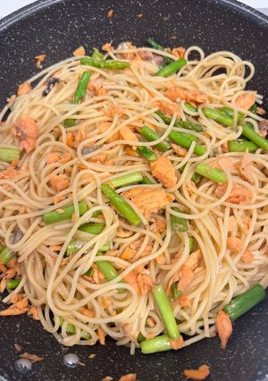 鮭とアスパラのバター醤油パスタ-レシピのメイン写真