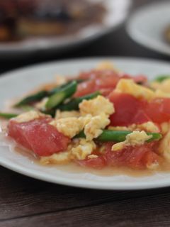 アスパラとトマトのふんわりオイマヨ卵炒め-レシピのメイン写真