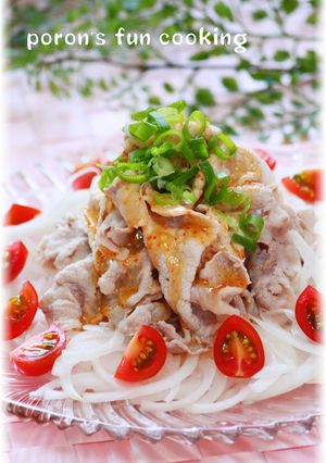豚肉の冷しゃぶ＊濃厚ピリ辛マヨネーズたれ-レシピのメイン写真