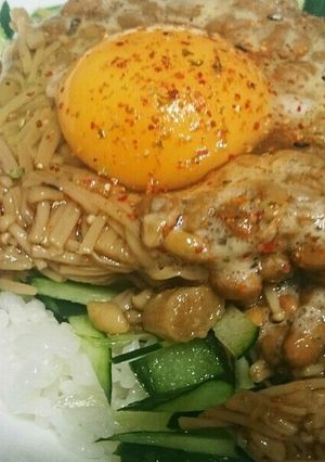 NN TKG なめたけなっとう卵かけご飯-レシピのメイン写真