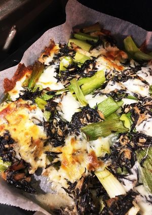 ネギのチーズとひじきとツナのオーブン焼き-レシピのメイン写真