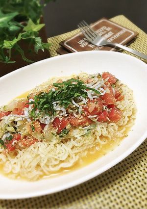 しらすとトマトの袋麺カッペリーニ風-レシピのメイン写真
