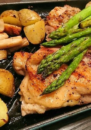 グリルパンでチキンステーキと野菜のグリル-レシピのメイン写真
