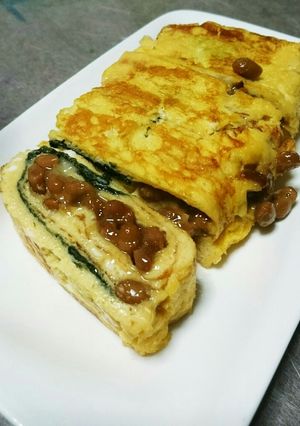 ふんわり納豆玉子焼き-レシピのメイン写真