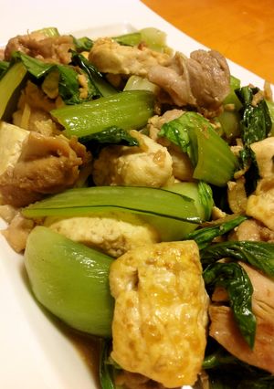 鶏もも肉、豆腐、青梗菜の生姜炒め-レシピのメイン写真