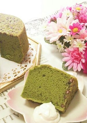 米粉で♪ 抹茶小豆クリチシフォンケーキ-レシピのメイン写真