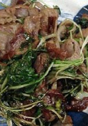 豚ばら肉と京菜の炒めもの-レシピのメイン写真
