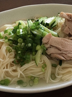 簡単蒸し鶏のアジア風そうめん-レシピのメイン写真