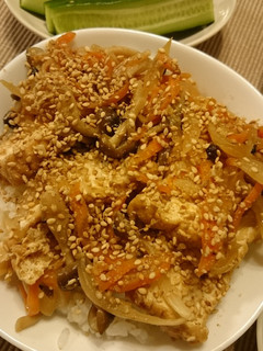 厚揚げと野菜の甘味噌丼-レシピのメイン写真