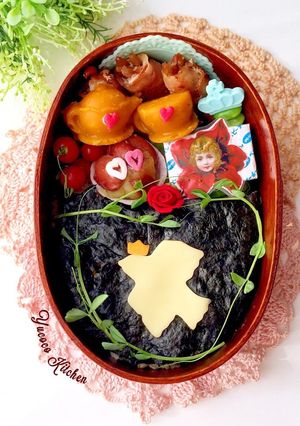 鳥の王子様と親指姫♡玄米海苔弁当-レシピのメイン写真