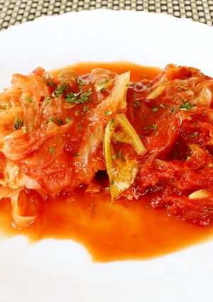 新たまねぎと鮭のノンオイル無水トマト煮-レシピのメイン写真