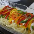 ピーマンナムルの冷麺風パスタ