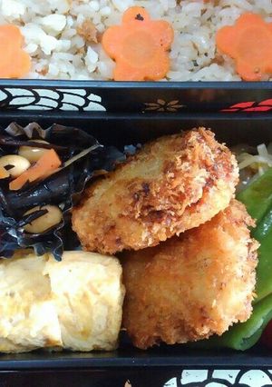 お弁当:野菜たっぷりジューシーメンチカツ-レシピのメイン写真