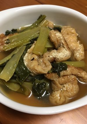 簡単!小松菜と揚げを炊いたやつ-レシピのメイン写真