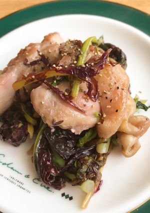 からし菜と鶏肉のクレイジーソルト炒め-レシピのメイン写真