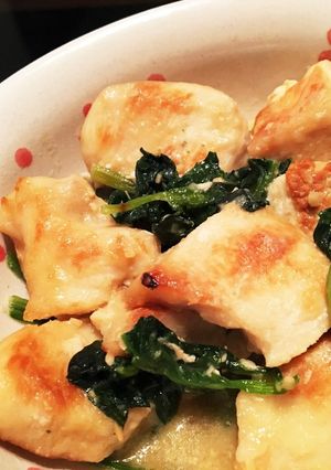 鶏胸とほうれん草の味噌炒め♡-レシピのメイン写真