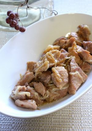 豚ももブロック肉とモヤシの甘辛炒め-レシピのメイン写真