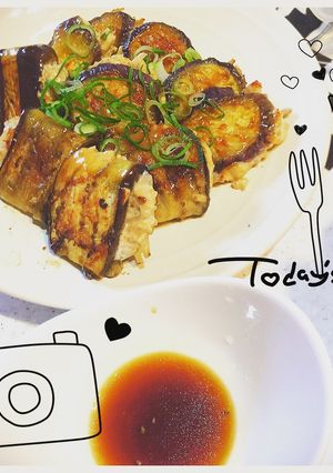 鶏ミンチでなす餃子風☆茄子のはさみ焼-レシピのメイン写真