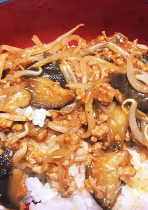 ナスとひき肉があったらコレ!丼-レシピのメイン写真