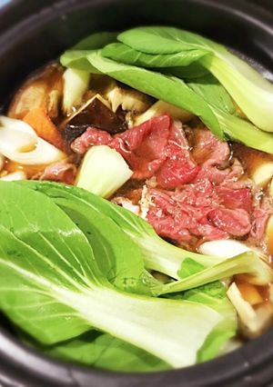 青梗菜と茸と余り野菜の中華風すき焼き☆-レシピのメイン写真