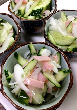 新玉ねぎの酢漬けときゅうりの和物-レシピのメイン写真
