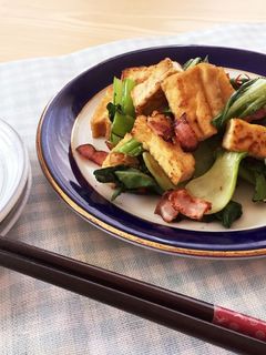 厚揚げとチンゲン菜のペペロンチーノ風炒め-レシピのメイン写真