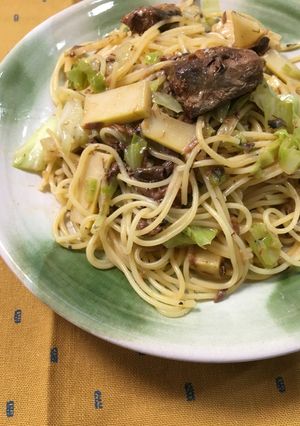 鯖缶で味付けいらず！和風パスタ-レシピのメイン写真