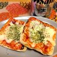 ビールのおつまみ〜油揚げのピリ辛ピザ風