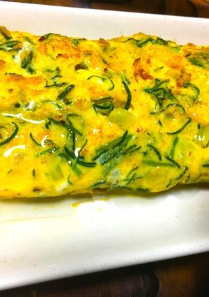 シャキシャキおかひじきと玉ねぎのオムレツ-レシピのメイン写真