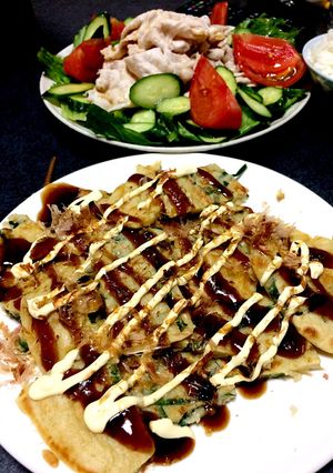 たこ焼きの粉で簡単！モチモチお好み焼き♡-レシピのメイン写真
