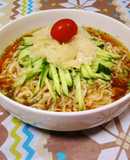 ガリときゅうりの醤油冷やし麺