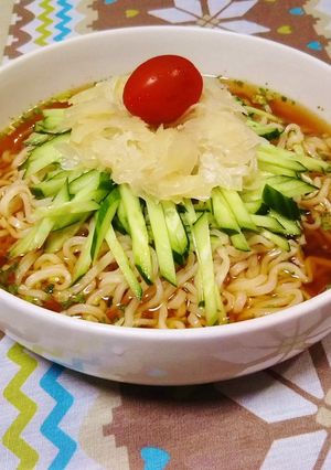 ガリときゅうりの醤油冷やし麺-レシピのメイン写真