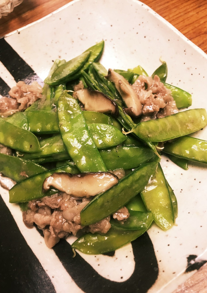 絹さやと牛肉の中華炒め-レシピのメイン写真