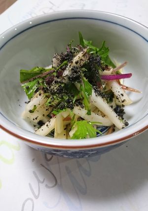 簡単☆大根水菜しそ梅でさっぱりサラダ♪-レシピのメイン写真