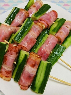 ベーコンチーズときゅうりの串焼き風♪-レシピのメイン写真