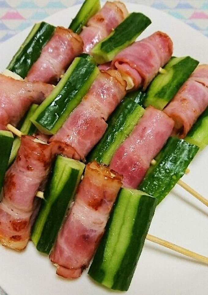 ベーコンチーズときゅうりの串焼き風♪-レシピのメイン写真