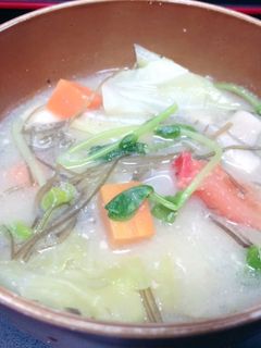 野菜たっぷり☆スパイシー豆乳味噌スープ-レシピのメイン写真