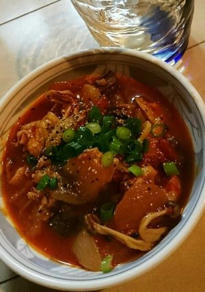 干し野菜と鶏皮のトリッパ風煮込み-レシピのメイン写真