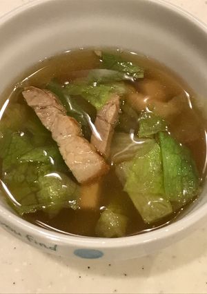 自家製焼き豚とレタスの中華スープ！-レシピのメイン写真